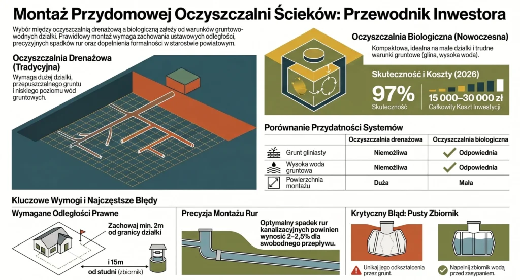 Evsel atıksu arıtma sistemi montaj infografiği